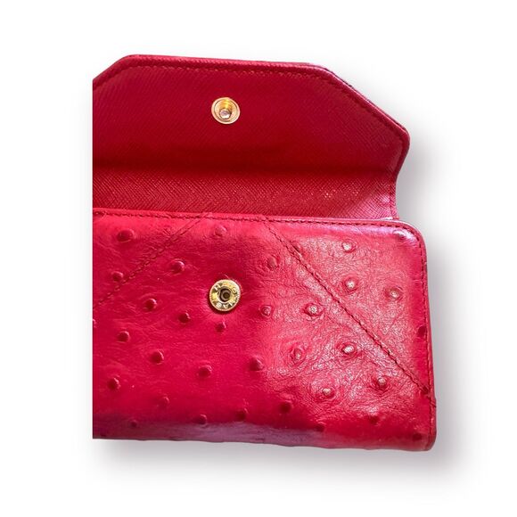 Michael Kors‎ Red Vintage Wallet Ostrich Skin Leather Small Wristlet Fairycore - Picture 5 of 5